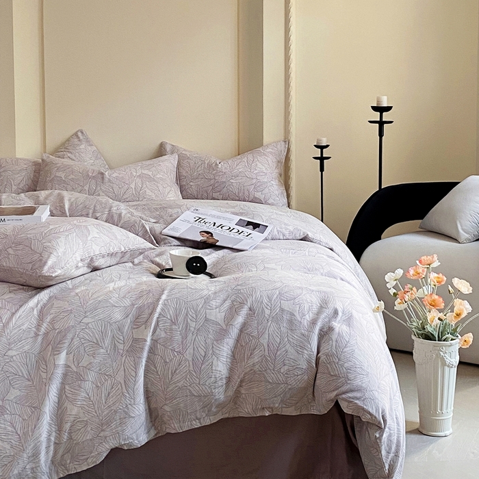 91家纺网 家纺一手货源 找家纺 于果 2025新款全棉双层纱四件套 静禾