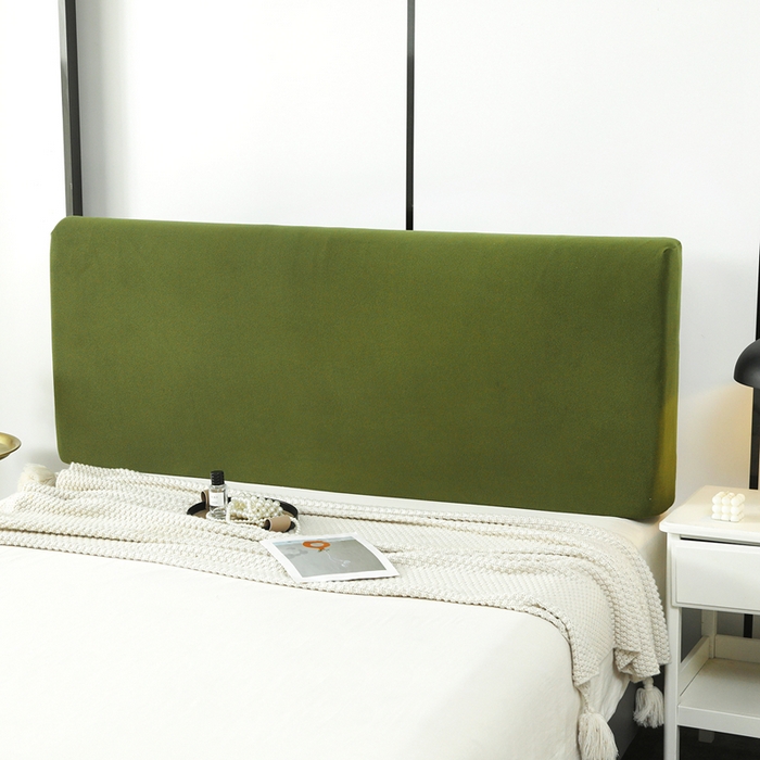 91家纺网 家纺一手货源 找家纺 千彤沙发垫 2025新款华夫格弹力床头罩 华夫格-墨绿