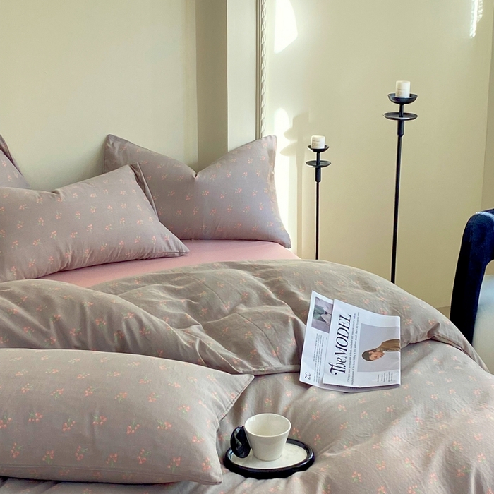 91家纺网 家纺一手货源 找家纺 于果 2025新款全棉双层纱四件套 玫瑰的故事