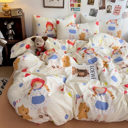 91家纺网 家纺一手货源 找家纺 （总）花伞家居 2025新款印花亲肤柔软水洗棉四件套（提供买家秀）