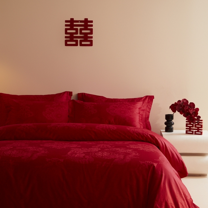 91家纺网 家纺一手货源 找家纺 欧乐蒂 2025新款高支高密提花婚庆四件套 龙凤美满