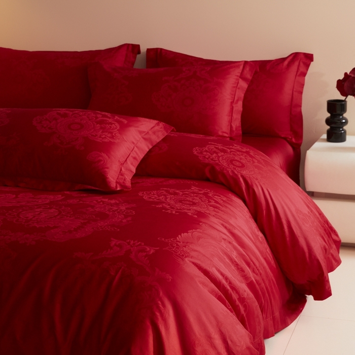 91家纺网 家纺一手货源 找家纺 欧乐蒂 2025新款高支高密提花婚庆四件套 龙凤美满