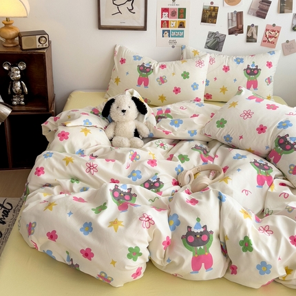 91家纺网 家纺一手货源 找家纺 （总）花伞家居 2025新款印花亲肤柔软水洗棉四件套（提供买家秀）