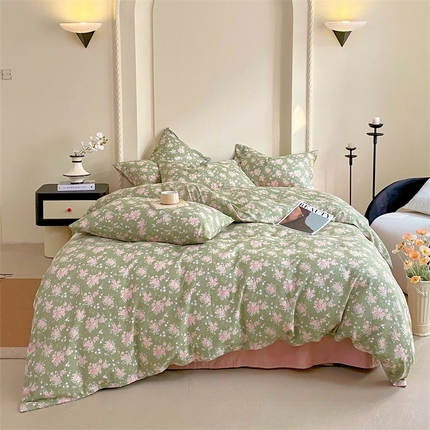 91家纺网 家纺一手货源 找家纺 （总）于果 2025新款全棉双层纱四件套