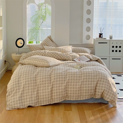 91家纺网 家纺一手货源 找家纺 （总）于果 2025新款全棉双层纱四件套