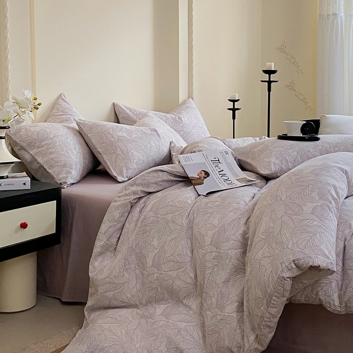 91家纺网 家纺一手货源 找家纺 于果 2025新款全棉双层纱四件套 静禾