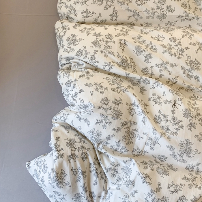 91家纺网 家纺一手货源 找家纺 吾欢心 2025新款针织棉双层纱四件套 海棠花开