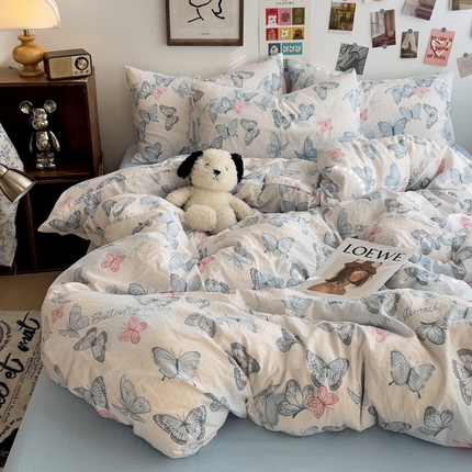 91家纺网 家纺一手货源 找家纺 （总）花伞家居 2025新款印花亲肤柔软水洗棉四件套（提供买家秀）