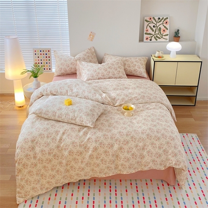 91家纺网 家纺一手货源 找家纺 （总）于果 2025新款全棉双层纱四件套