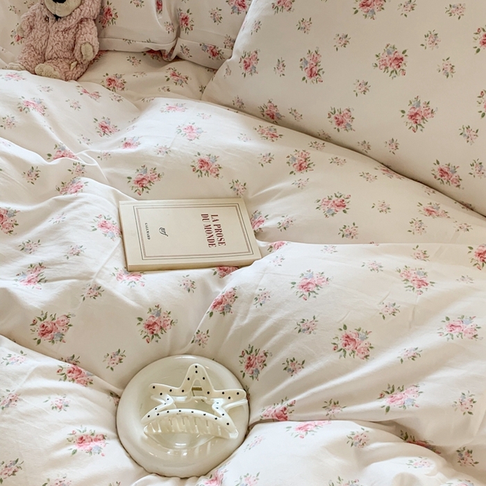 91家纺网 家纺一手货源 找家纺 吾欢心 2025新款针织棉双层纱四件套 花影迷踪