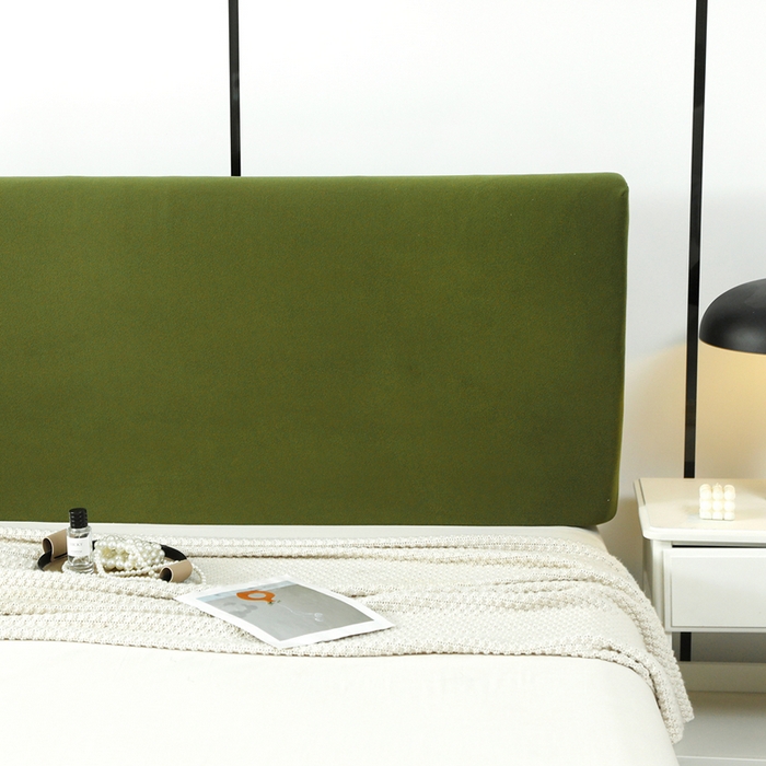 91家纺网 家纺一手货源 找家纺 千彤沙发垫 2025新款华夫格弹力床头罩 华夫格-墨绿