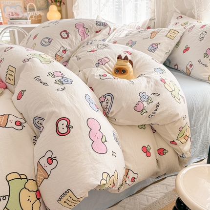 91家纺网 家纺一手货源 找家纺 （总）花伞家居 2025新款水洗棉印花四件套