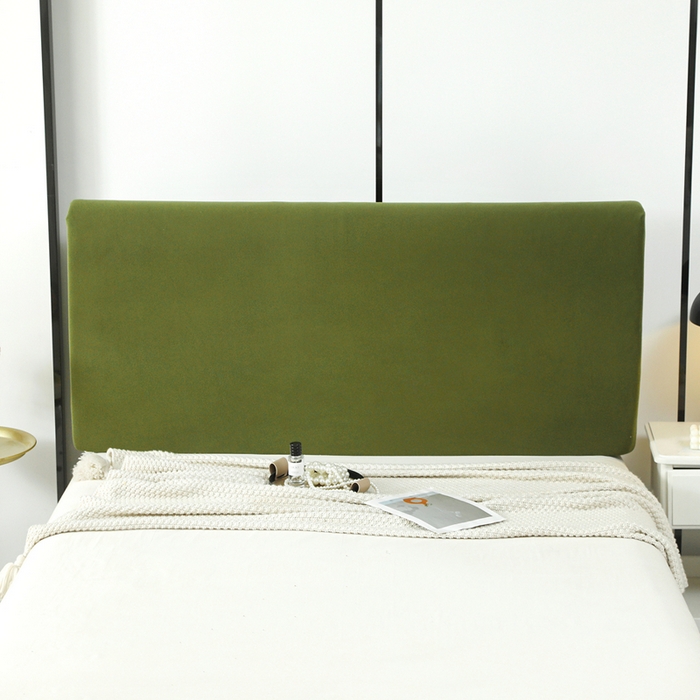 91家纺网 家纺一手货源 找家纺 千彤沙发垫 2025新款华夫格弹力床头罩 华夫格-墨绿