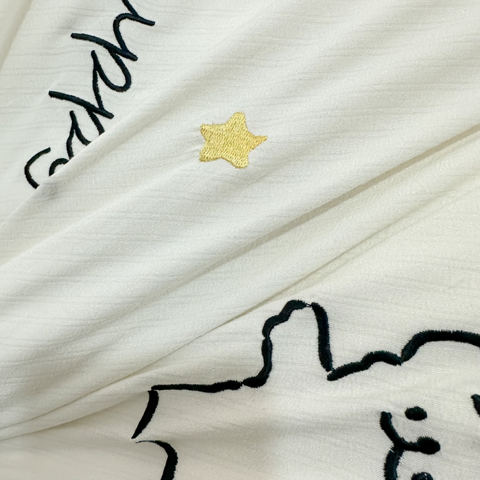 91家纺网 家纺一手货源 找家纺 多乐家纺 2025新款超柔加厚有氧提花针织小竺棉绣花四件套(提供买家秀） 小白-白蓝