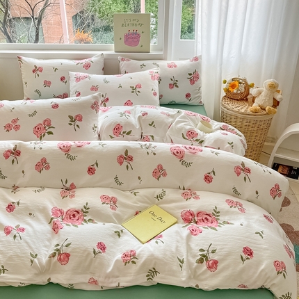 91家纺网 家纺一手货源 找家纺 （总）花伞家居 2025新款印花亲肤柔软水洗棉四件套（提供买家秀）
