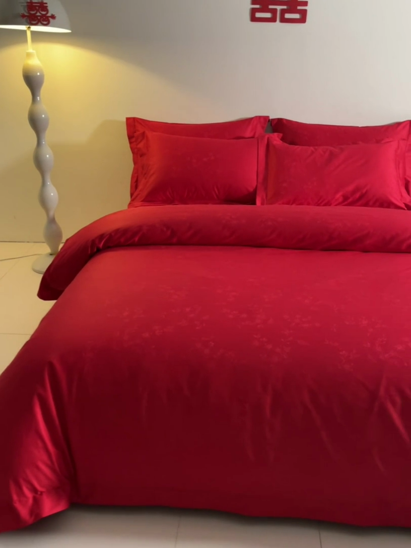 91家纺网 家纺一手货源 找家纺 欧乐蒂 2025新款高支高密提花婚庆四件套 叶叶情深