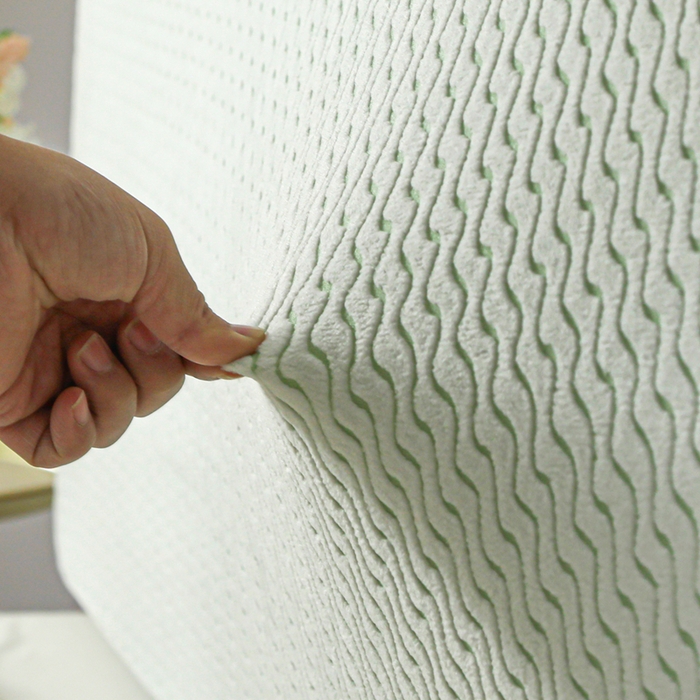 91家纺网 家纺一手货源 找家纺 千彤沙发垫 2025新款阳离子水波纹弹力床头罩 水波纹-浅绿