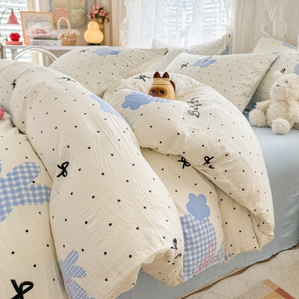 91家纺网 家纺一手货源 找家纺 （总）花伞家居 2025新款水洗棉印花四件套