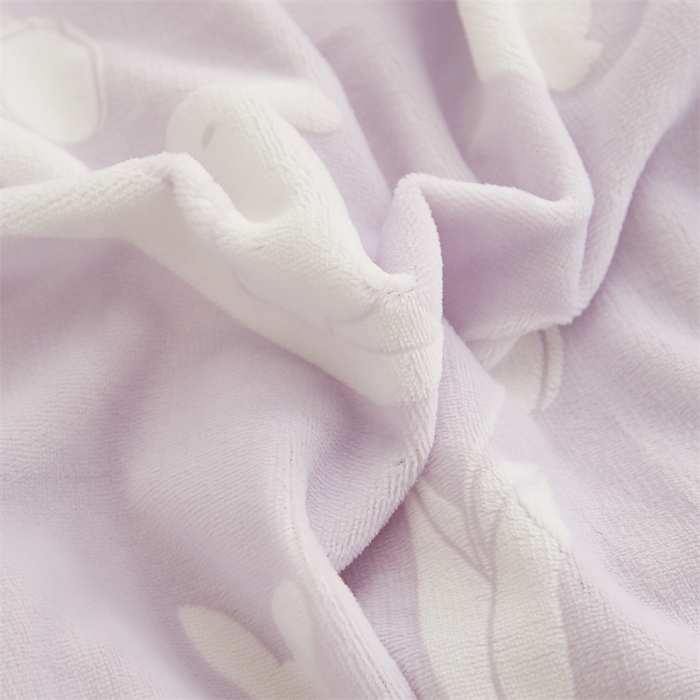 91家纺网 家纺一手货源 找家纺 （买家秀爆款不断货）A类母婴级牛奶雕花绒四件套珊瑚绒四件套雪花绒四件套韩版公主风雕花牛奶绒床盖四件套 古田兔子-紫