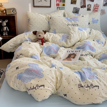 91家纺网 家纺一手货源 找家纺 （总）花伞家居 2025新款印花亲肤柔软水洗棉四件套（提供买家秀）