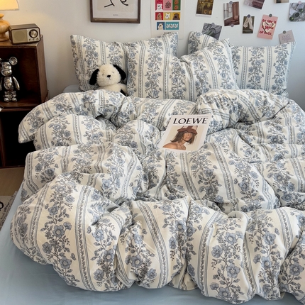 91家纺网 家纺一手货源 找家纺 （总）花伞家居 2025新款印花亲肤柔软水洗棉四件套（提供买家秀）