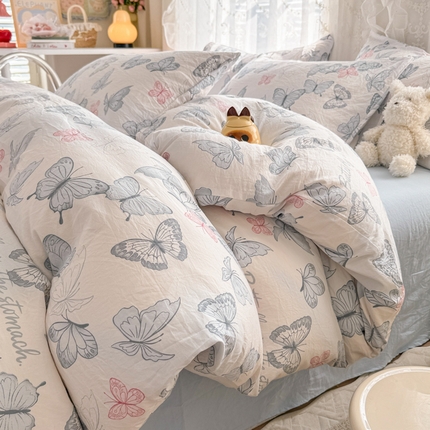 91家纺网 家纺一手货源 找家纺 （总）花伞家居 2025新款水洗棉印花四件套