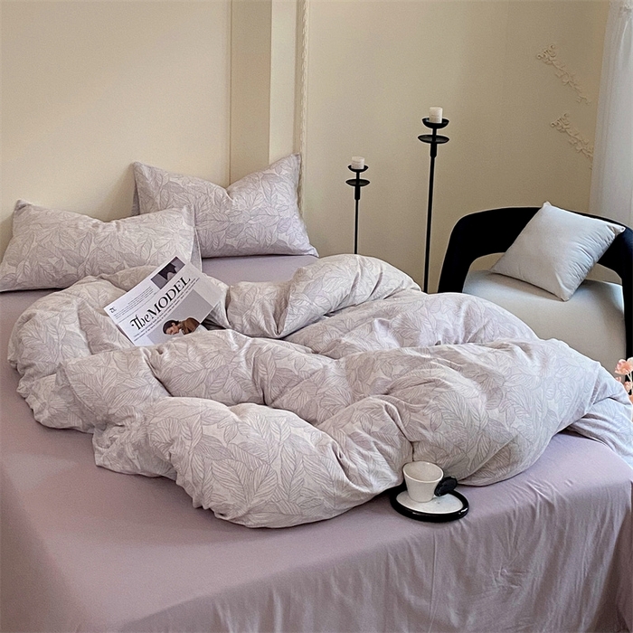 91家纺网 家纺一手货源 找家纺 于果 2025新款全棉双层纱四件套 静禾