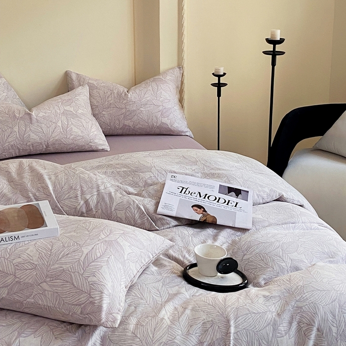 91家纺网 家纺一手货源 找家纺 于果 2025新款全棉双层纱四件套 静禾