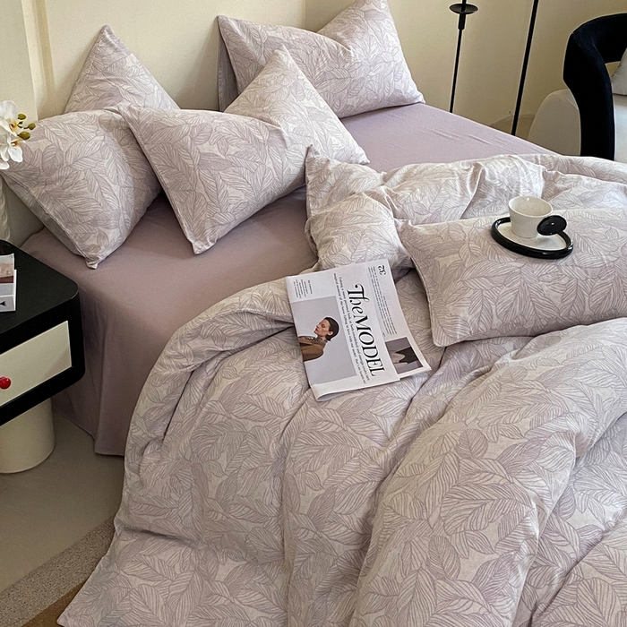 91家纺网 家纺一手货源 找家纺 于果 2025新款全棉双层纱四件套 静禾