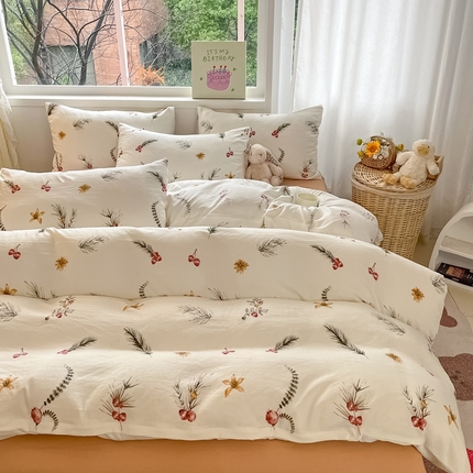 91家纺网 家纺一手货源 找家纺 （总）花伞家居 2025新款印花亲肤柔软水洗棉四件套（提供买家秀）