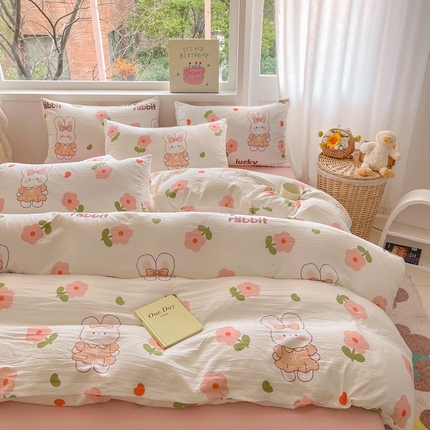 91家纺网 家纺一手货源 找家纺 （总）花伞家居 2025新款印花亲肤柔软水洗棉四件套（提供买家秀）