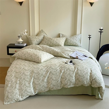 91家纺网 家纺一手货源 找家纺 （总）于果 2025新款全棉双层纱四件套