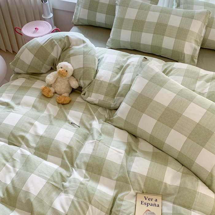 91家纺网 家纺一手货源 找家纺 吾欢心 2025新款针织棉双层纱四件套 格调