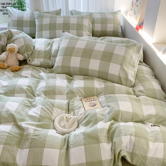 91家纺网 家纺一手货源 找家纺 吾欢心 2025新款针织棉双层纱四件套 格调