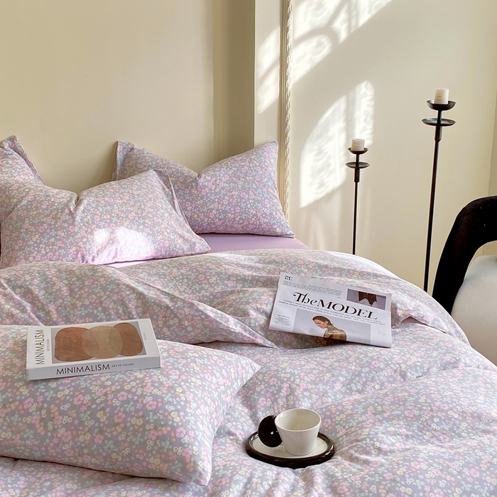 91家纺网 家纺一手货源 找家纺 于果 2025新款全棉双层纱四件套 茉里