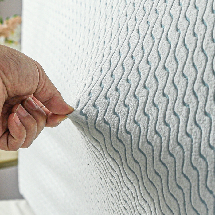 91家纺网 家纺一手货源 找家纺 千彤沙发垫 2025新款阳离子水波纹弹力床头罩 水波纹-浅蓝