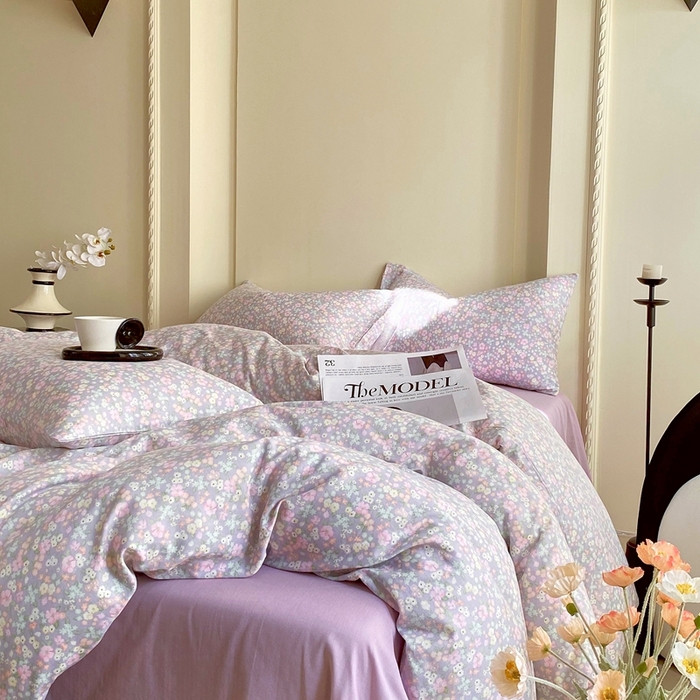 91家纺网 家纺一手货源 找家纺 于果 2025新款全棉双层纱四件套 茉里