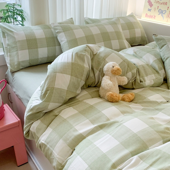 91家纺网 家纺一手货源 找家纺 吾欢心 2025新款针织棉双层纱四件套 格调