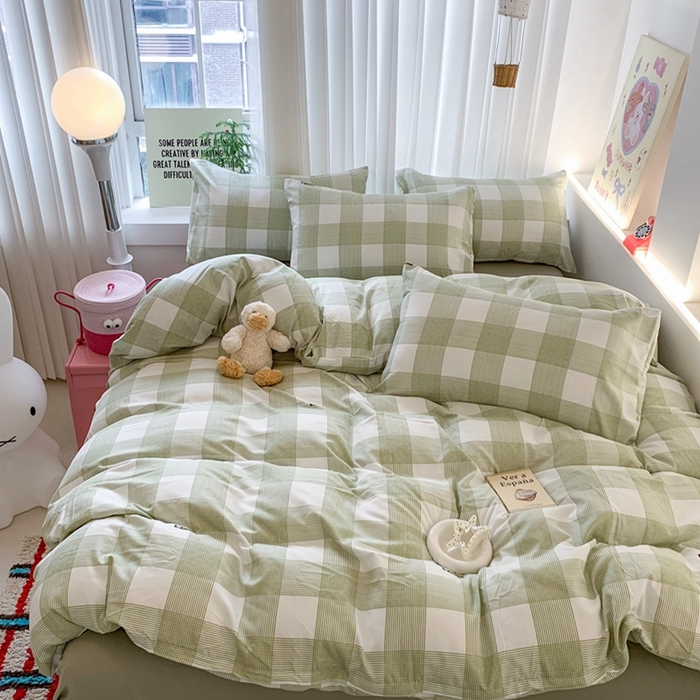 91家纺网 家纺一手货源 找家纺 吾欢心 2025新款针织棉双层纱四件套 格调