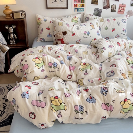 91家纺网 家纺一手货源 找家纺 （总）花伞家居 2025新款印花亲肤柔软水洗棉四件套（提供买家秀）