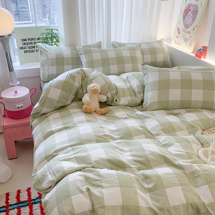 91家纺网 家纺一手货源 找家纺 吾欢心 2025新款针织棉双层纱四件套 格调