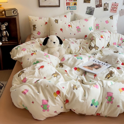 91家纺网 家纺一手货源 找家纺 （总）花伞家居 2025新款印花亲肤柔软水洗棉四件套（提供买家秀）