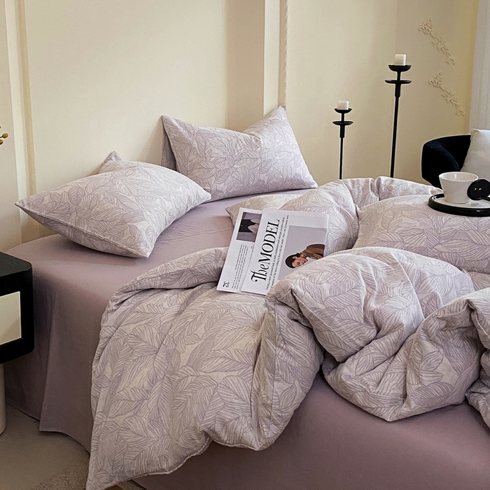 91家纺网 家纺一手货源 找家纺 于果 2025新款全棉双层纱四件套 静禾