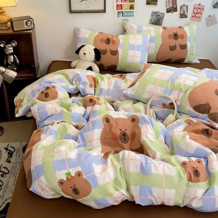 91家纺网 家纺一手货源 找家纺 （总）花伞家居 2025新款印花亲肤柔软水洗棉四件套（提供买家秀）