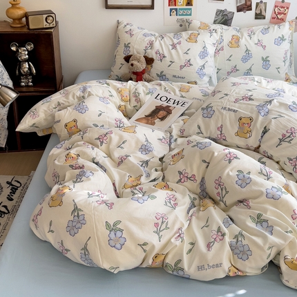 91家纺网 家纺一手货源 找家纺 （总）花伞家居 2025新款印花亲肤柔软水洗棉四件套（提供买家秀）