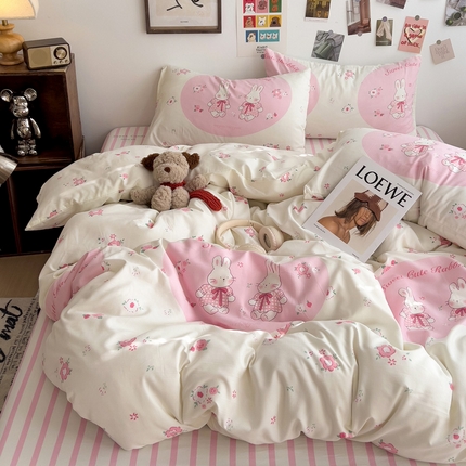 91家纺网 家纺一手货源 找家纺 （总）花伞家居 2025新款印花亲肤柔软水洗棉四件套（提供买家秀）