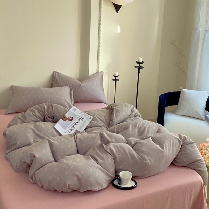 91家纺网 家纺一手货源 找家纺 于果 2025新款全棉双层纱四件套 玫瑰的故事