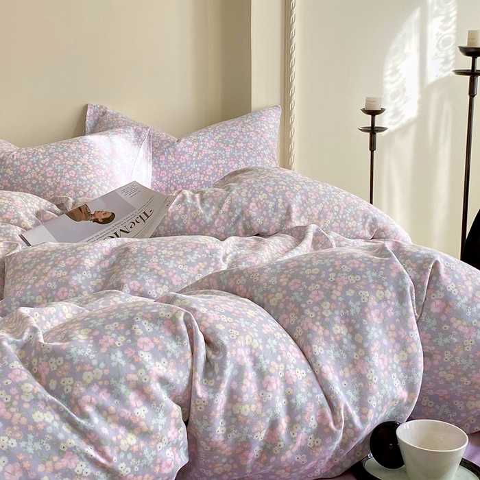 91家纺网 家纺一手货源 找家纺 于果 2025新款全棉双层纱四件套 茉里