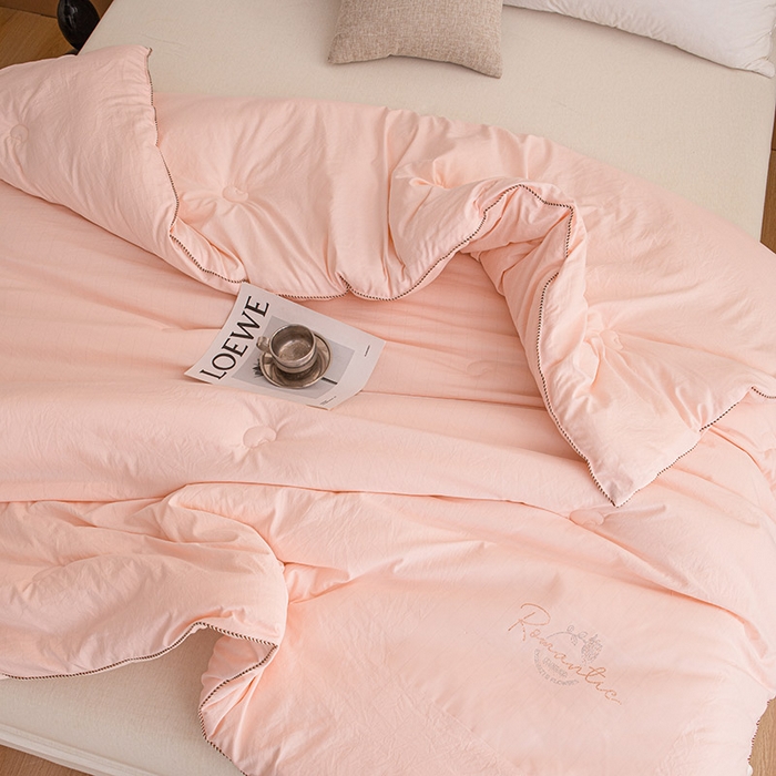 91家纺网 家纺一手货源 找家纺 睡棉坊 2025新款A类银融棉大豆被水洗棉春秋被加厚冬被正宗10%大豆被带质检报告 粉色