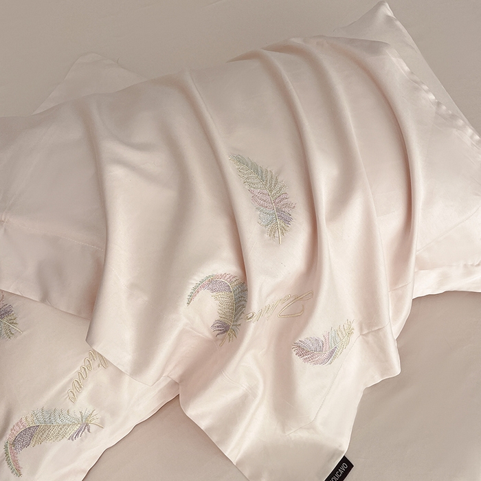 91家纺网 家纺一手货源 找家纺 2025春夏长绒棉四件套纯棉全棉轻奢风床单被套重工刺绣床上用品 芊羽梦-颜粉